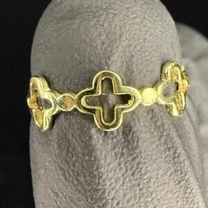 Solid 10k Italian Yellow Gold Cross Ring Size 5.5 RARE SIZE Made in Italy